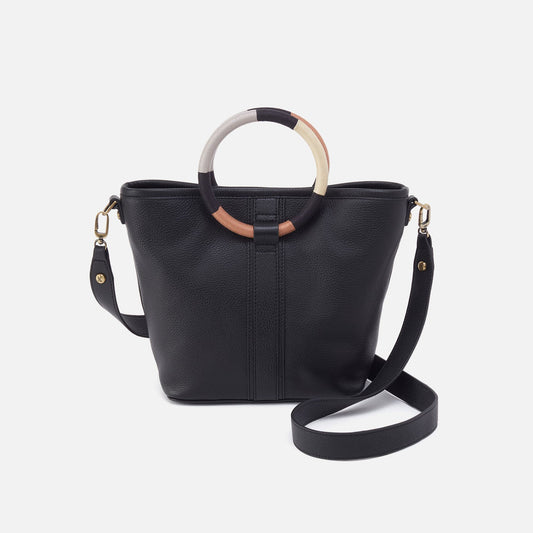 Luna Small Tote In Pebbled Leather - Black | HOBO