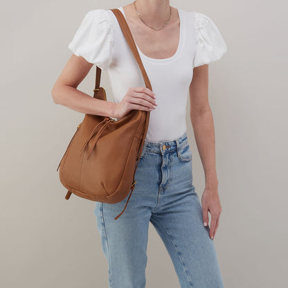 Merrin Convertible Backpack In Pebbled Leather - Warm Honey | HOBO