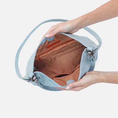 Pier Shoulder Bag In Buffed Leather - Sky | HOBO