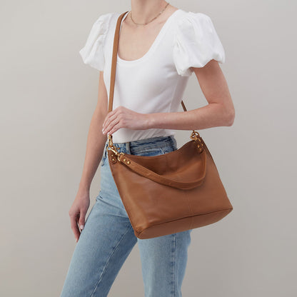 Pier Shoulder Bag In Pebbled Leather - Warm Honey | HOBO