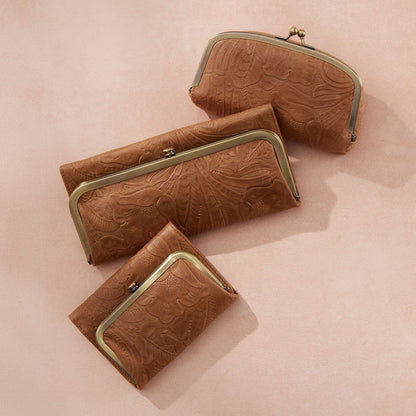 Rachel Continental Wallet In Tooled Embossed Leather - Saddle Tooled Emboss | HOBO