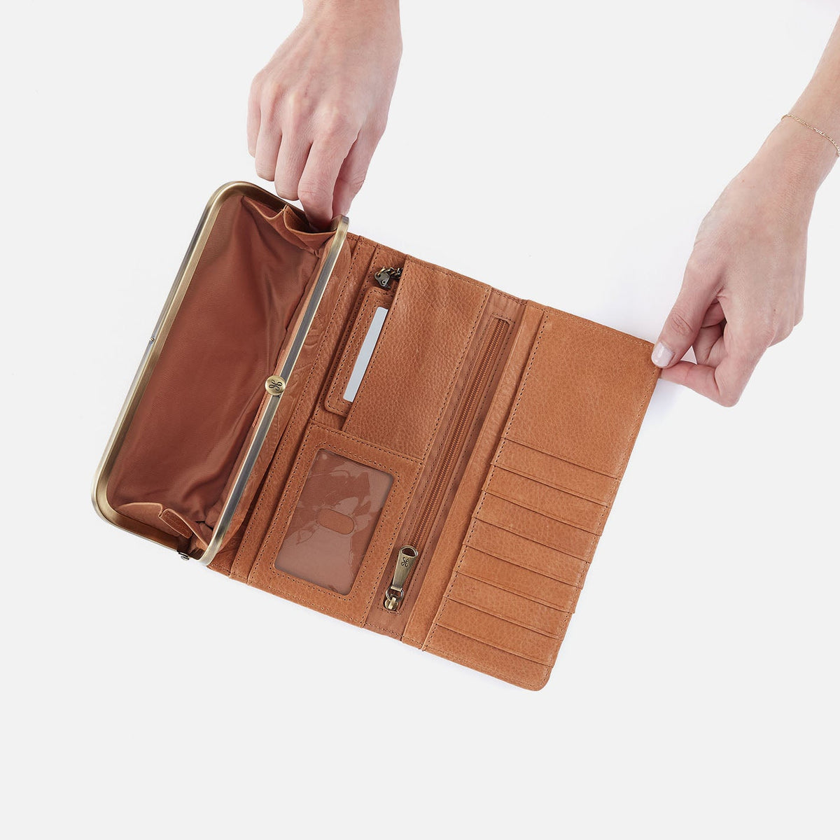 Rachel Continental Wallet In Tooled Embossed Leather - Saddle Tooled Emboss | HOBO
