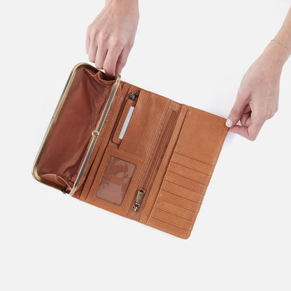 Rachel Continental Wallet In Tooled Embossed Leather - Saddle Tooled Emboss | HOBO