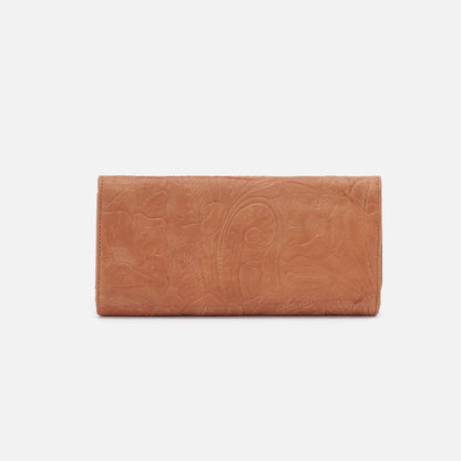 Rachel Continental Wallet In Tooled Embossed Leather - Saddle Tooled Emboss | HOBO