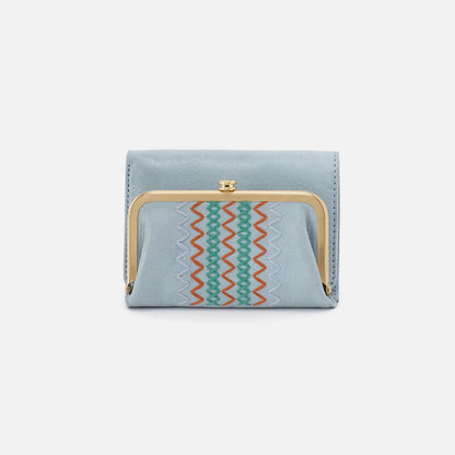 Robin Compact Wallet In Buffed Leather - Sky | HOBO