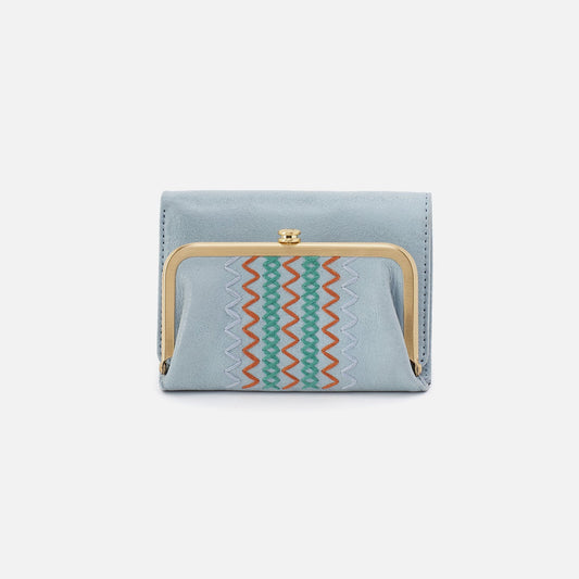 Robin Compact Wallet In Buffed Leather - Sky | HOBO