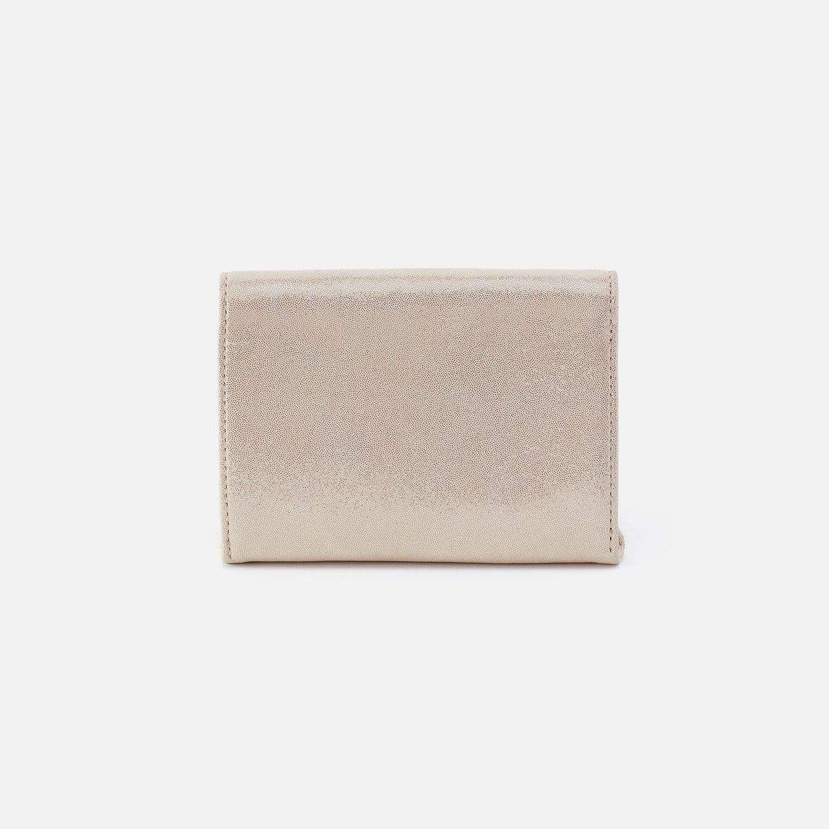 Robin Compact Wallet In Metallic Leather - Sand Shimmer | HOBO