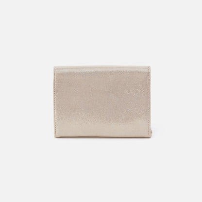 Robin Compact Wallet In Metallic Leather - Sand Shimmer | HOBO
