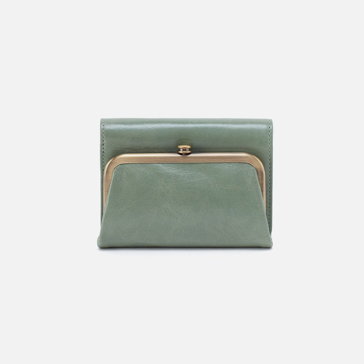 Robin Compact Wallet In Polished Leather - Jade | HOBO