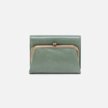 Robin Compact Wallet In Polished Leather - Jade | HOBO