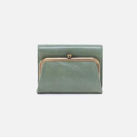 Robin Compact Wallet In Polished Leather - Jade | HOBO