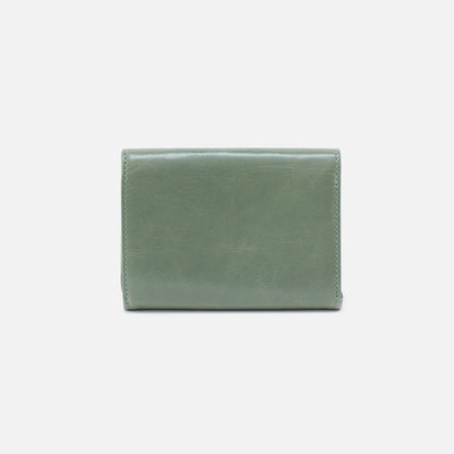 Robin Compact Wallet In Polished Leather - Jade | HOBO