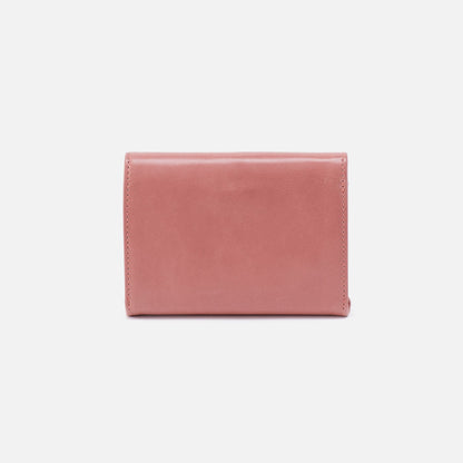 Robin Compact Wallet In Polished Leather - Rose | HOBO