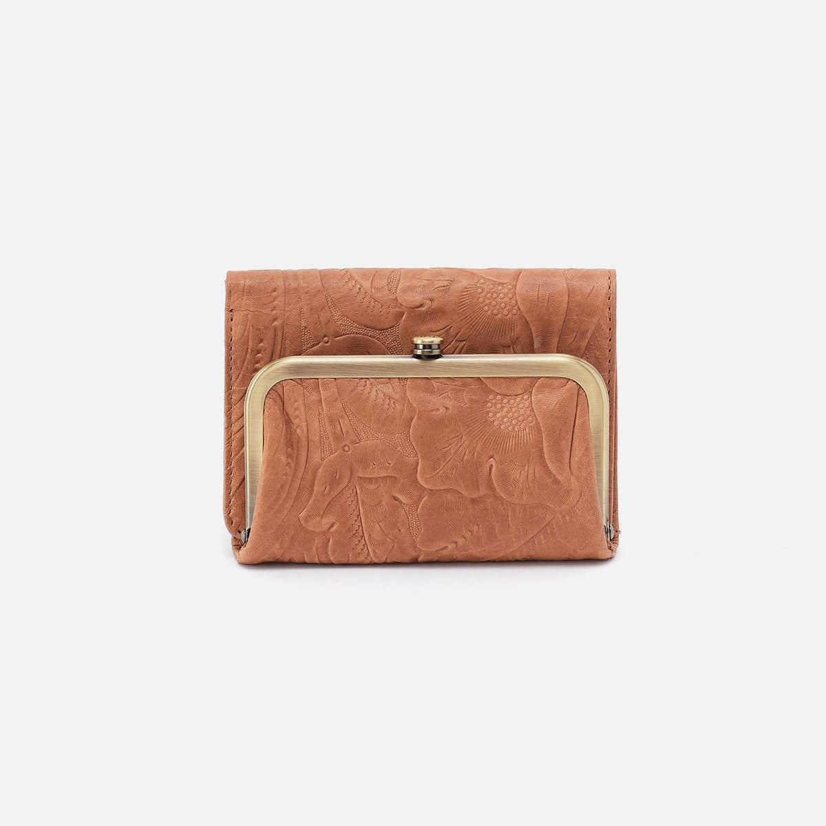 Robin Compact Wallet In Tooled Embossed Leather - Saddle Tooled Emboss | HOBO