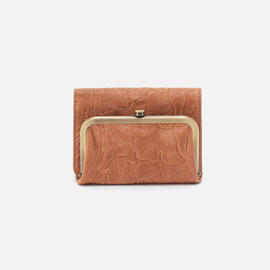 Robin Compact Wallet In Tooled Embossed Leather - Saddle Tooled Emboss | HOBO