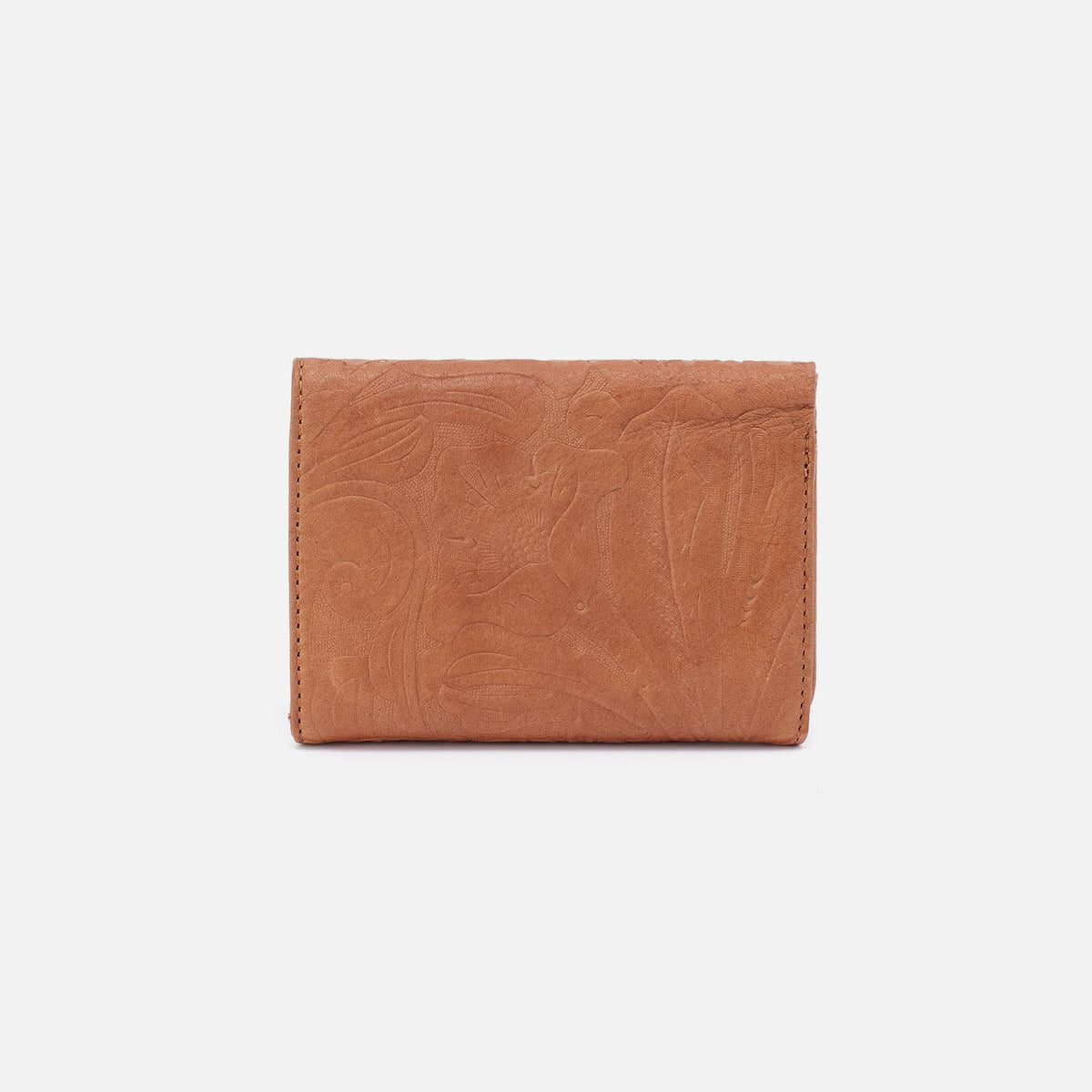 Robin Compact Wallet In Tooled Embossed Leather - Saddle Tooled Emboss | HOBO