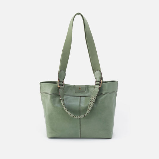 Romy Medium Tote In Polished Leather - Jade | HOBO