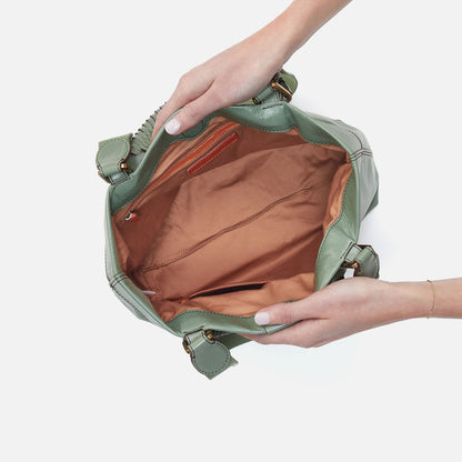 Romy Medium Tote In Polished Leather - Jade | HOBO