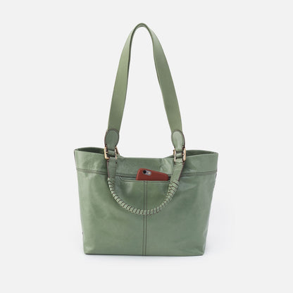 Romy Medium Tote In Polished Leather - Jade | HOBO