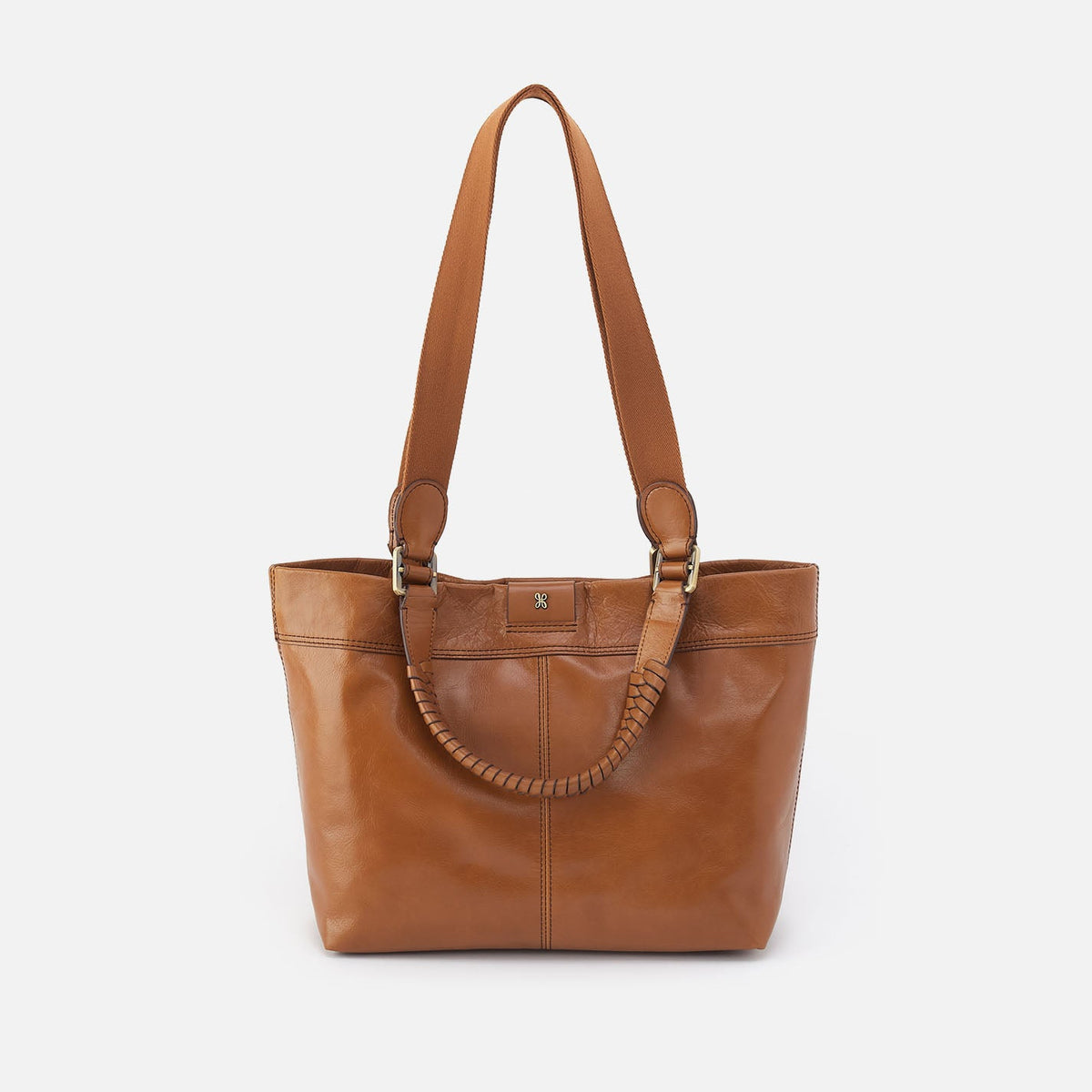 Romy Medium Tote In Polished Leather - Truffle | HOBO