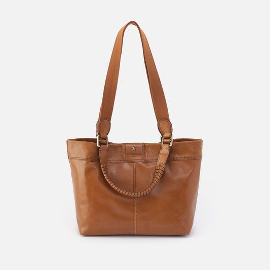 Romy Medium Tote In Polished Leather - Truffle | HOBO