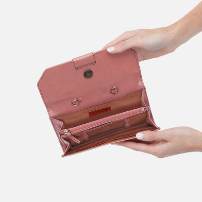 Romy Wallet Crossbody In Polished Leather - Rose | HOBO