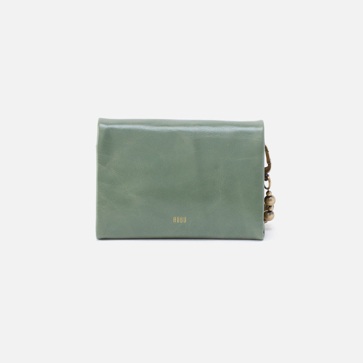 Ross Bead Wristlet In Polished Leather - Jade | HOBO