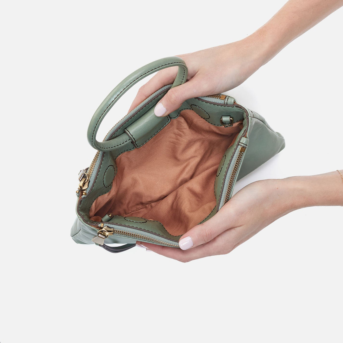 Sable Crossbody In Polished Leather - Jade | HOBO