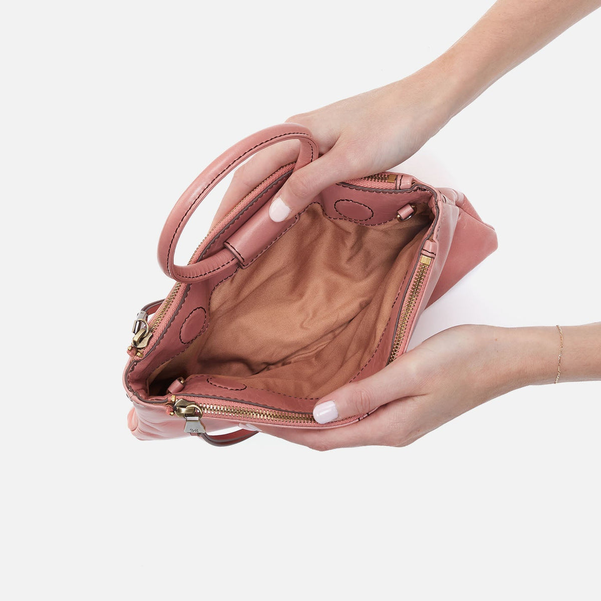 Sable Crossbody In Polished Leather - Rose | HOBO
