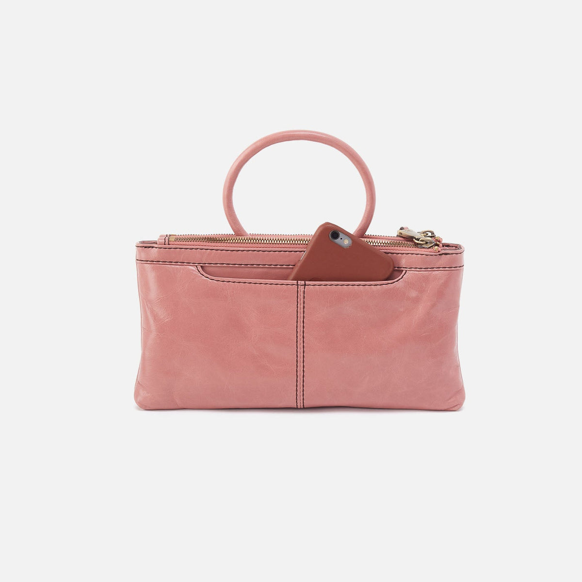 Sable Crossbody In Polished Leather - Rose | HOBO