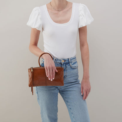 Sable Crossbody In Polished Leather - Truffle | HOBO