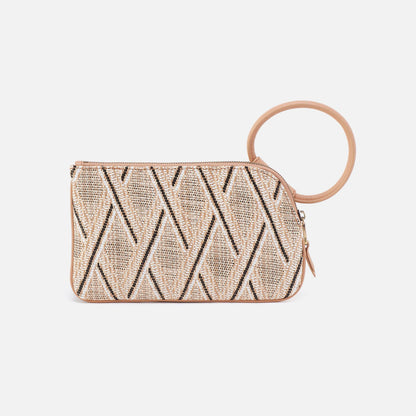 Sable Wristlet In Multi Weave With Leather Trim - Cream Raffia | HOBO