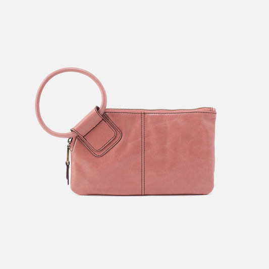 Sable Wristlet In Polished Leather - Rose | HOBO