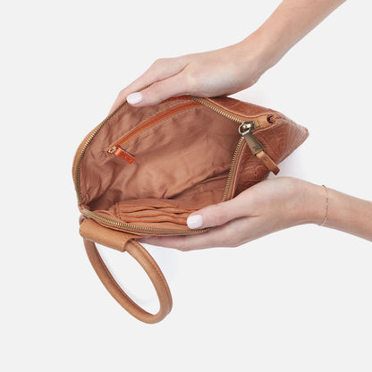 Sable Wristlet In Tooled Embossed Leather - Saddle Tooled Emboss | HOBO