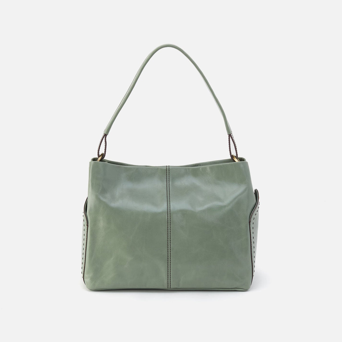 Seneca Shoulder Bag In Polished Leather - Jade | HOBO