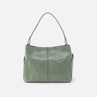 Seneca Shoulder Bag In Polished Leather - Jade | HOBO
