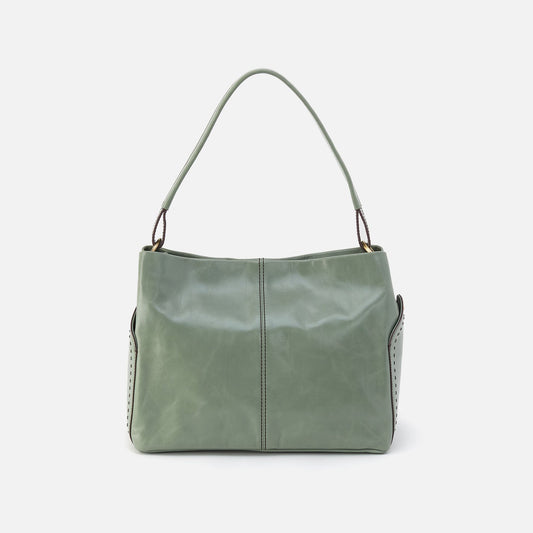 Seneca Shoulder Bag In Polished Leather - Jade | HOBO