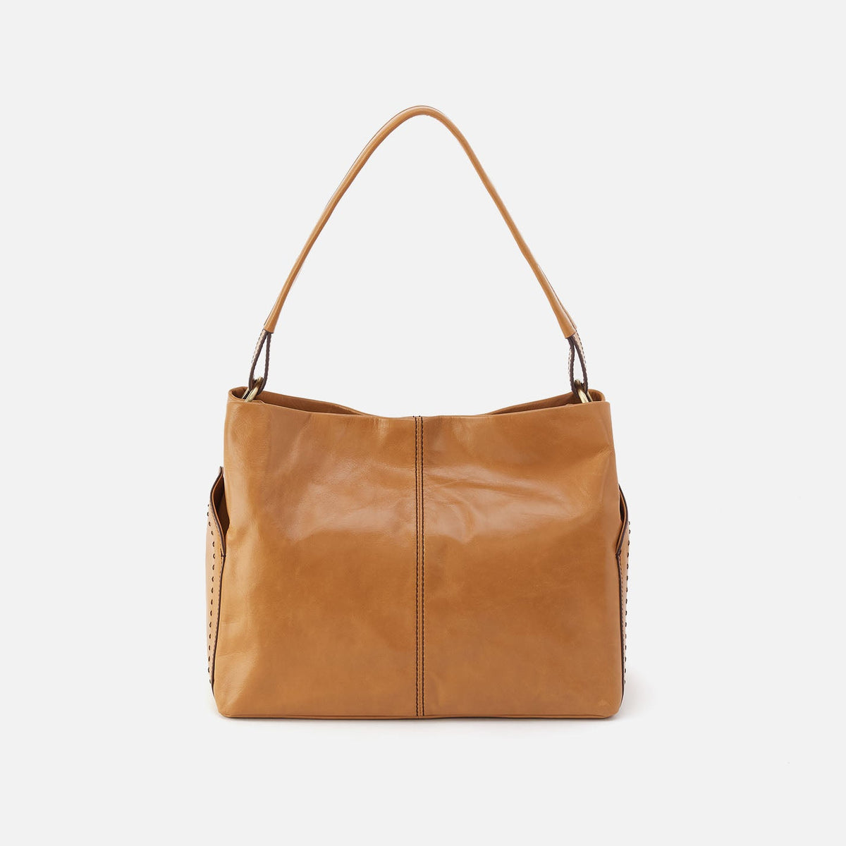 Seneca Shoulder Bag In Polished Leather - Natural | HOBO