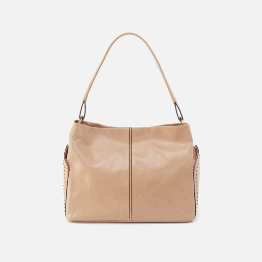 Seneca Shoulder Bag In Polished Leather - Sand | HOBO