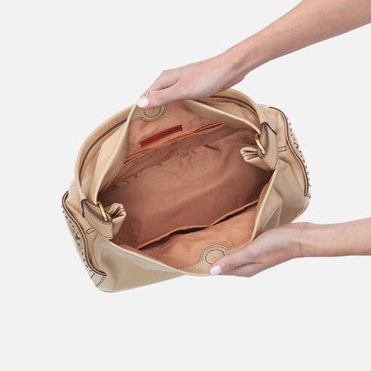 Seneca Shoulder Bag In Polished Leather - Sand | HOBO