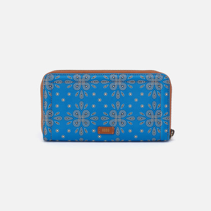 Soma Large Wallet In Coated Canvas - Blue Journey Bandana | HOBO