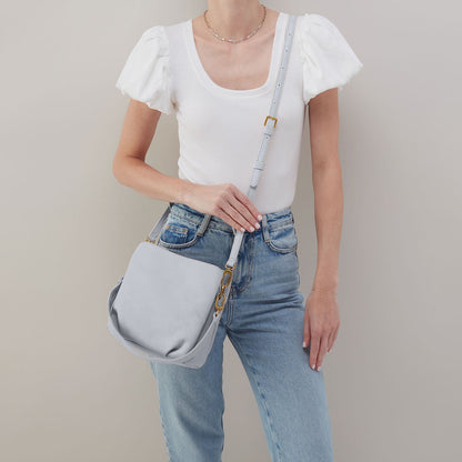 Starr Convertible Shoulder Bag in Pebbled Leather - Blue Pearl | HOBO