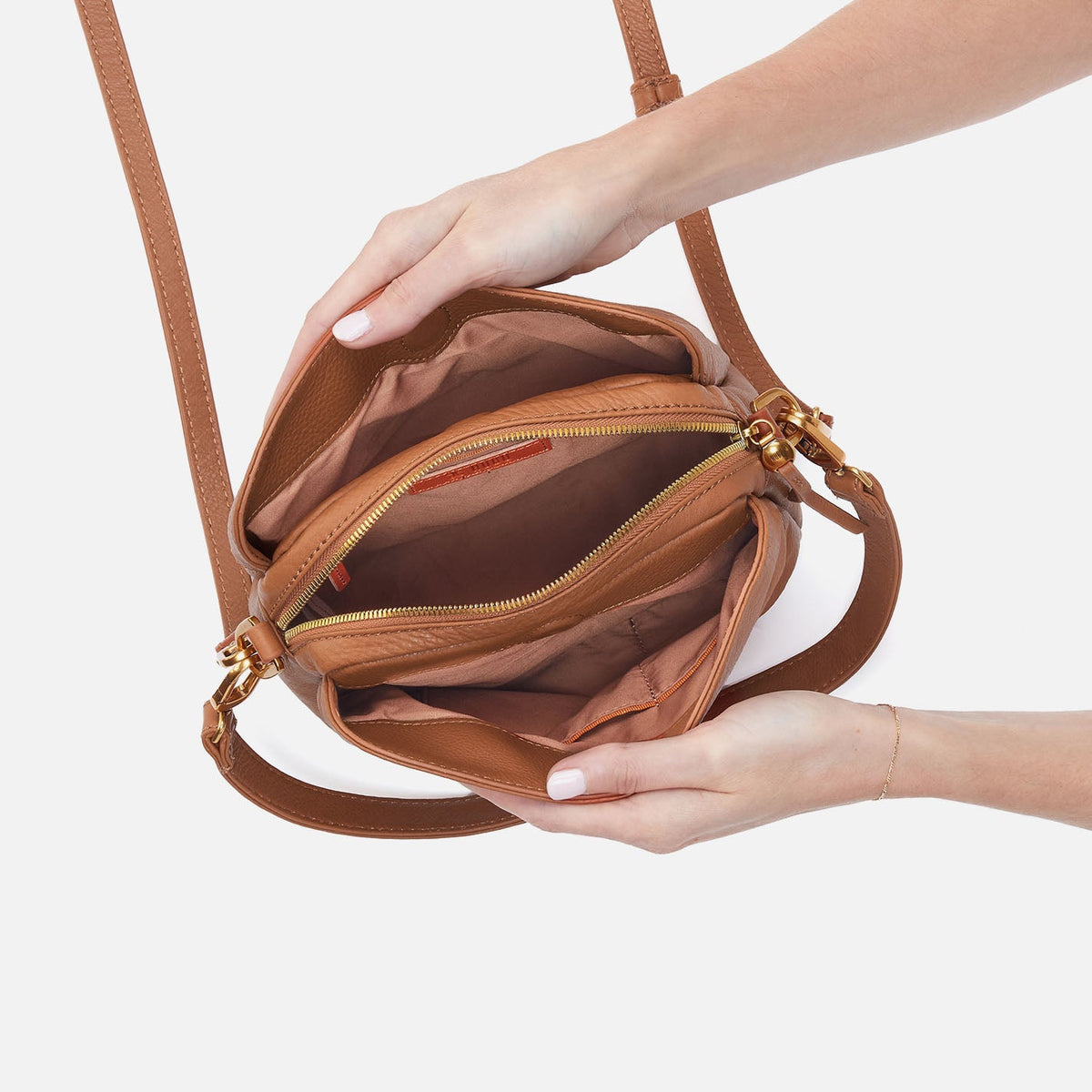 Starr Convertible Shoulder Bag in Pebbled Leather - Warm Honey | HOBO