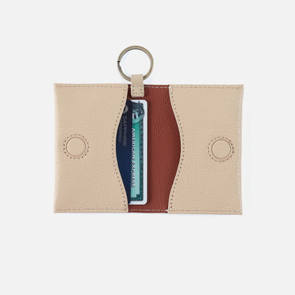Vida Card Case in Micro Pebbled Leather - Almond | HOBO