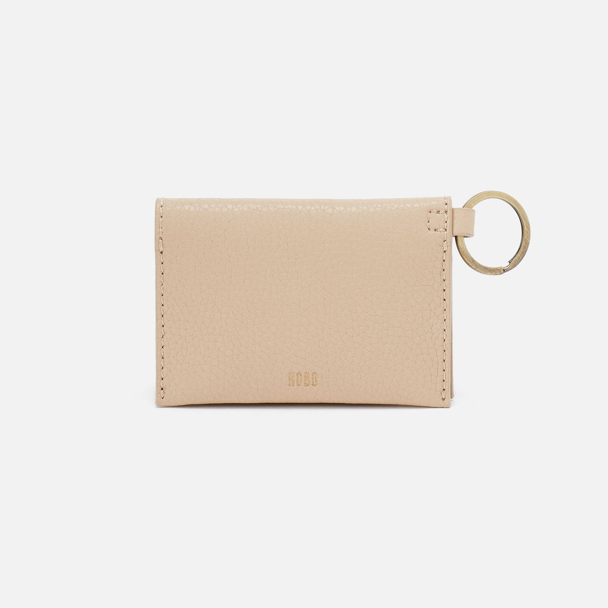 Vida Card Case in Micro Pebbled Leather - Almond | HOBO