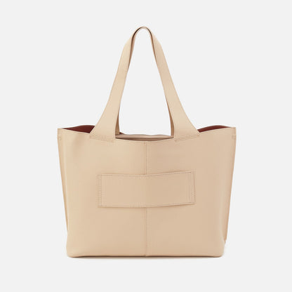 Vida Large Tote in Micro Pebbled Leather - Almond | HOBO