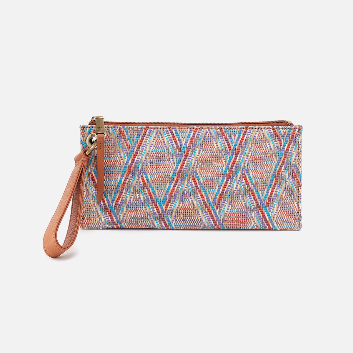 Vida Wristlet In Multi Weave With Leather Trim - Sunset Raffia | HOBO