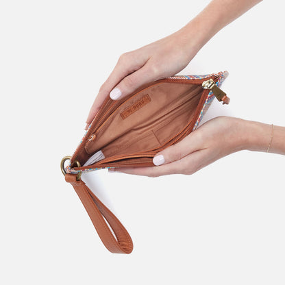 Vida Wristlet In Multi Weave With Leather Trim - Sunset Raffia | HOBO