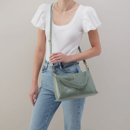 Avon Shoulder Bag In Polished Leather - Jade | HOBO