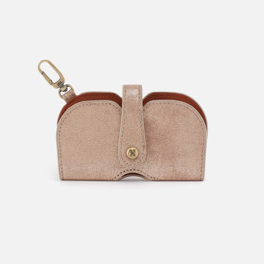 Blink Glasses Holder In Buffed Leather - Gilded Beige | HOBO